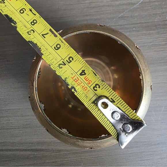 Vintage Pierced Perforated Brass Christmas Votive Candle Holder - Picture 8 of 8